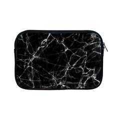 Black Marble Stone Pattern Apple Ipad Mini Zipper Cases by Dushan