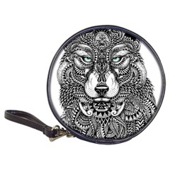 Intricate Elegant Wolf Head Illustration Classic 20-cd Wallets by Dushan