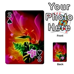 Awesome F?owers With Glowing Lines Playing Cards 54 Designs 