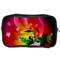 Awesome F?owers With Glowing Lines Toiletries Bags by FantasyWorld7
