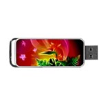 Awesome F?owers With Glowing Lines Portable USB Flash (One Side) Front