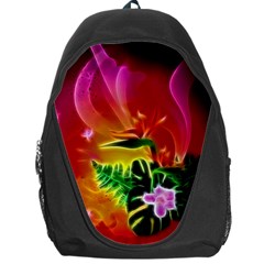 Awesome F?owers With Glowing Lines Backpack Bag