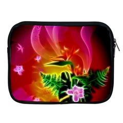 Awesome F?owers With Glowing Lines Apple iPad 2/3/4 Zipper Cases