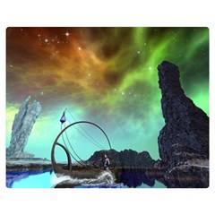 Fantasy Landscape With Lamp Boat And Awesome Sky Double Sided Flano Blanket (medium) 