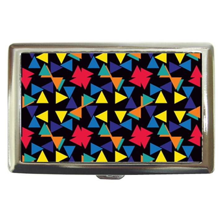 Colorful triangles and flowers pattern Cigarette Money Case