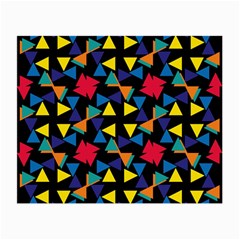 Colorful Triangles And Flowers Pattern Small Glasses Cloth by LalyLauraFLM