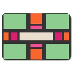 Rectangles Cross Large Doormat by LalyLauraFLM