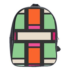 Rectangles Cross School Bag (xl) by LalyLauraFLM