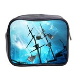 Underwater World With Shipwreck And Dolphin Mini Toiletries Bag 2-Side Back