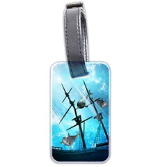 Underwater World With Shipwreck And Dolphin Luggage Tags (two Sides) by FantasyWorld7