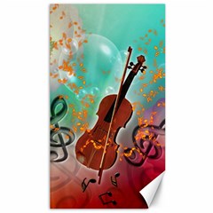 Violin With Violin Bow And Key Notes Canvas 40  x 72  