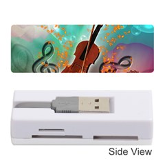 Violin With Violin Bow And Key Notes Memory Card Reader (Stick) 