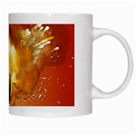 Soccer With Fire And Flame And Floral Elelements White Mugs Right