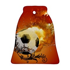 Soccer With Fire And Flame And Floral Elelements Bell Ornament (2 Sides)