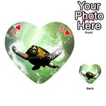 Beautiful Seaturtle With Bubbles Playing Cards 54 (Heart)  Front - Heart5