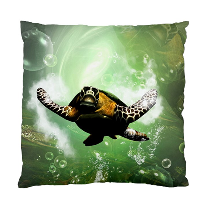 Beautiful Seaturtle With Bubbles Standard Cushion Cases (Two Sides) 