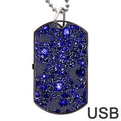 Sci Fi Fantasy Cosmos Blue Dog Tag Usb Flash (one Side)