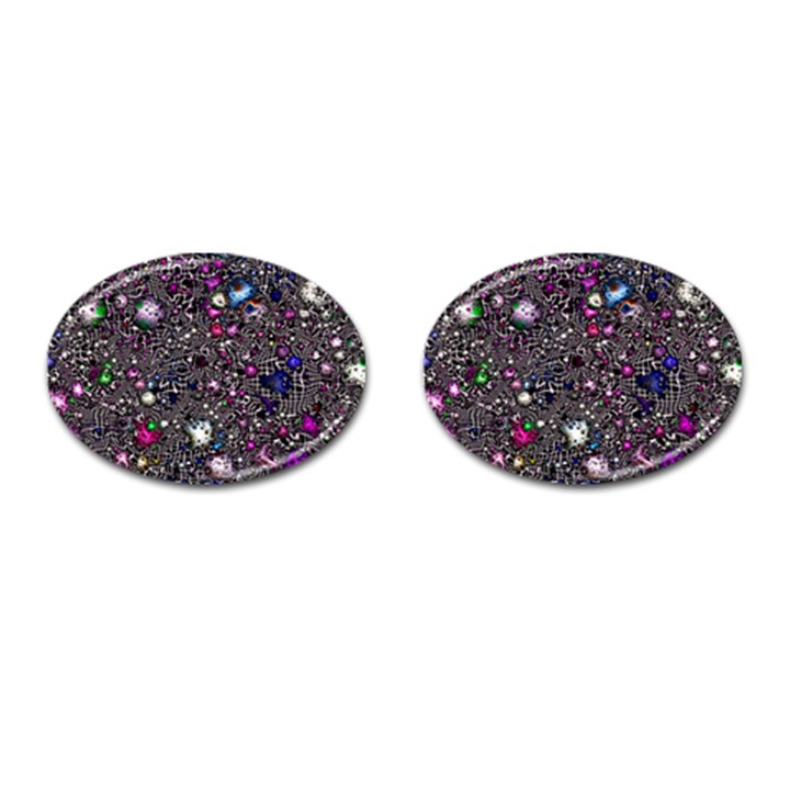 Sci Fi Fantasy Cosmos Pink Cufflinks (Oval)