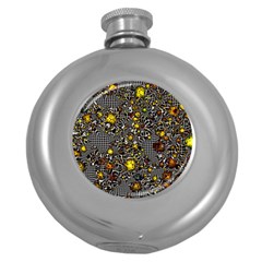 Sci Fi Fantasy Cosmos Yellow Round Hip Flask (5 Oz) by ImpressiveMoments