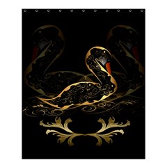 Wonderful Swan In Gold And Black With Floral Elements Shower Curtain 60  X 72  (medium)  by FantasyWorld7