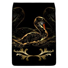 Wonderful Swan In Gold And Black With Floral Elements Flap Covers (s)  by FantasyWorld7