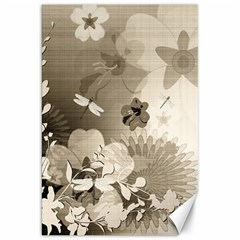 Vintage, Wonderful Flowers With Dragonflies Canvas 20  X 30   by FantasyWorld7