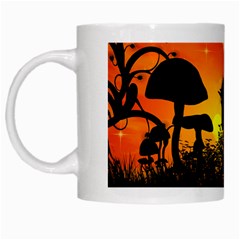 Beautiful Unicorn Silhouette In The Sunset White Mugs by FantasyWorld7