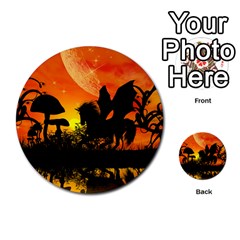 Beautiful Unicorn Silhouette In The Sunset Multi-purpose Cards (round)  by FantasyWorld7