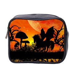 Beautiful Unicorn Silhouette In The Sunset Mini Toiletries Bag 2-side by FantasyWorld7