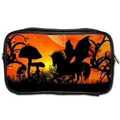 Beautiful Unicorn Silhouette In The Sunset Toiletries Bags by FantasyWorld7