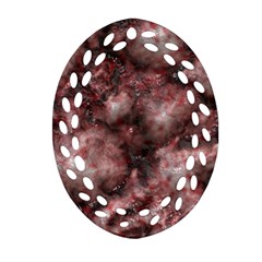 Alien Dna Red Oval Filigree Ornament (2-side) 