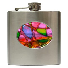 Imposant Abstract Red Hip Flask (6 Oz) by ImpressiveMoments