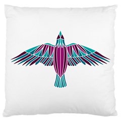 Stained Glass Bird Illustration  Large Flano Cushion Cases (one Side)  by carocollins