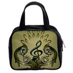 Decorative Clef With Damask In Soft Green Classic Handbags (2 Sides) Front