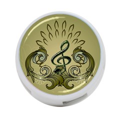 Decorative Clef With Damask In Soft Green 4-port Usb Hub (two Sides)  by FantasyWorld7