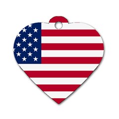 Usa1 Dog Tag Heart (one Side)