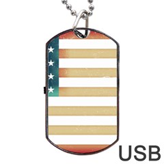 Usa7 Dog Tag Usb Flash (one Side) by ILoveAmerica