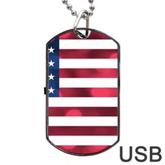 Usa9999 Dog Tag Usb Flash (one Side) by ILoveAmerica