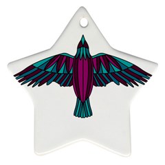 Stained Glass Bird Illustration  Star Ornament (two Sides)  by carocollins