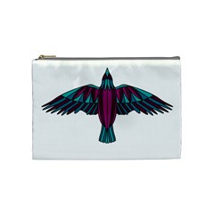 Stained Glass Bird Illustration  Cosmetic Bag (medium)  by carocollins