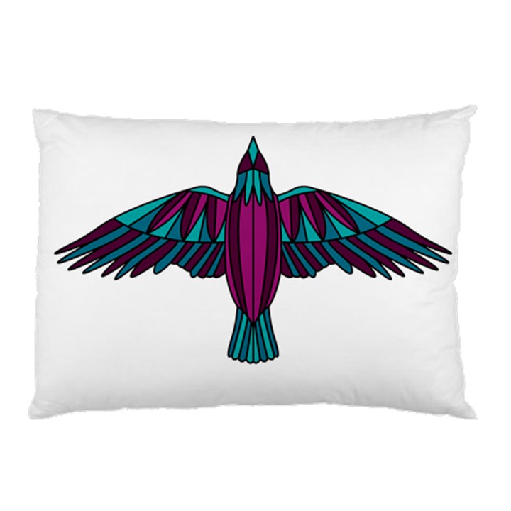 Stained Glass Bird Illustration  Pillow Cases (Two Sides)