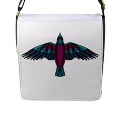 Stained Glass Bird Illustration  Flap Messenger Bag (l)  by carocollins