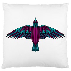 Stained Glass Bird Illustration  Large Flano Cushion Cases (two Sides)  by carocollins