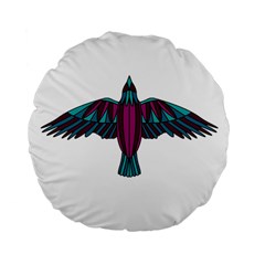 Stained Glass Bird Illustration  Standard 15  Premium Flano Round Cushions by carocollins