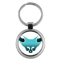 Fox Logo Blue Gradient Key Chains (round)  by carocollins