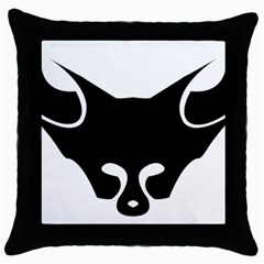 Black Fox Logo Throw Pillow Cases (black) by carocollins