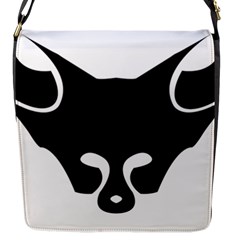 Black Fox Logo Flap Messenger Bag (s)