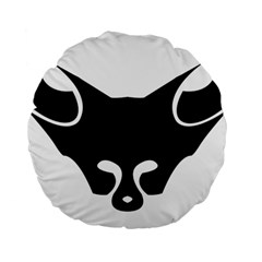 Black Fox Logo Standard 15  Premium Flano Round Cushions by carocollins