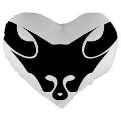 Black Fox Logo Large 19  Premium Flano Heart Shape Cushions by carocollins