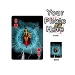 Beautiful Witch With Magical Background Playing Cards 54 (Mini)  Front - Heart8